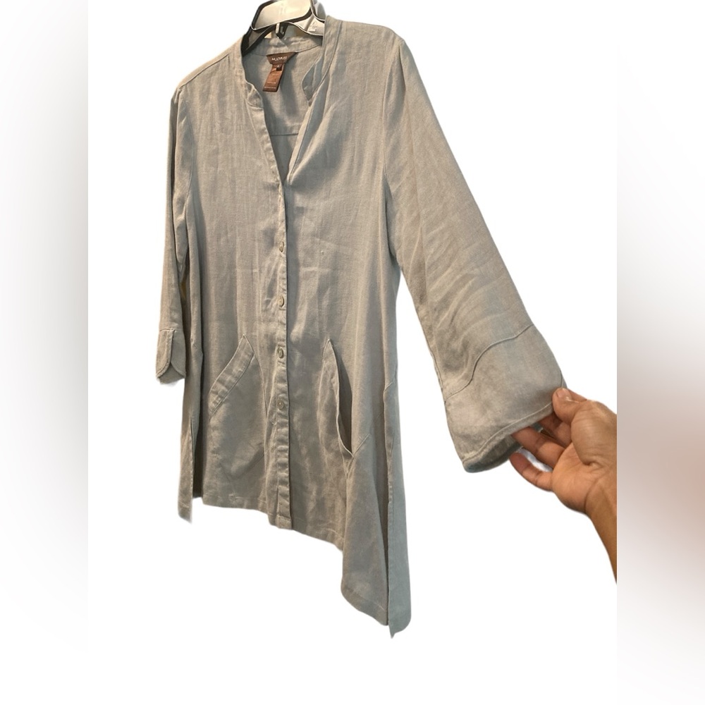 Multiples 100% Linen Long Sleeve Button Down Tuni… - image 8